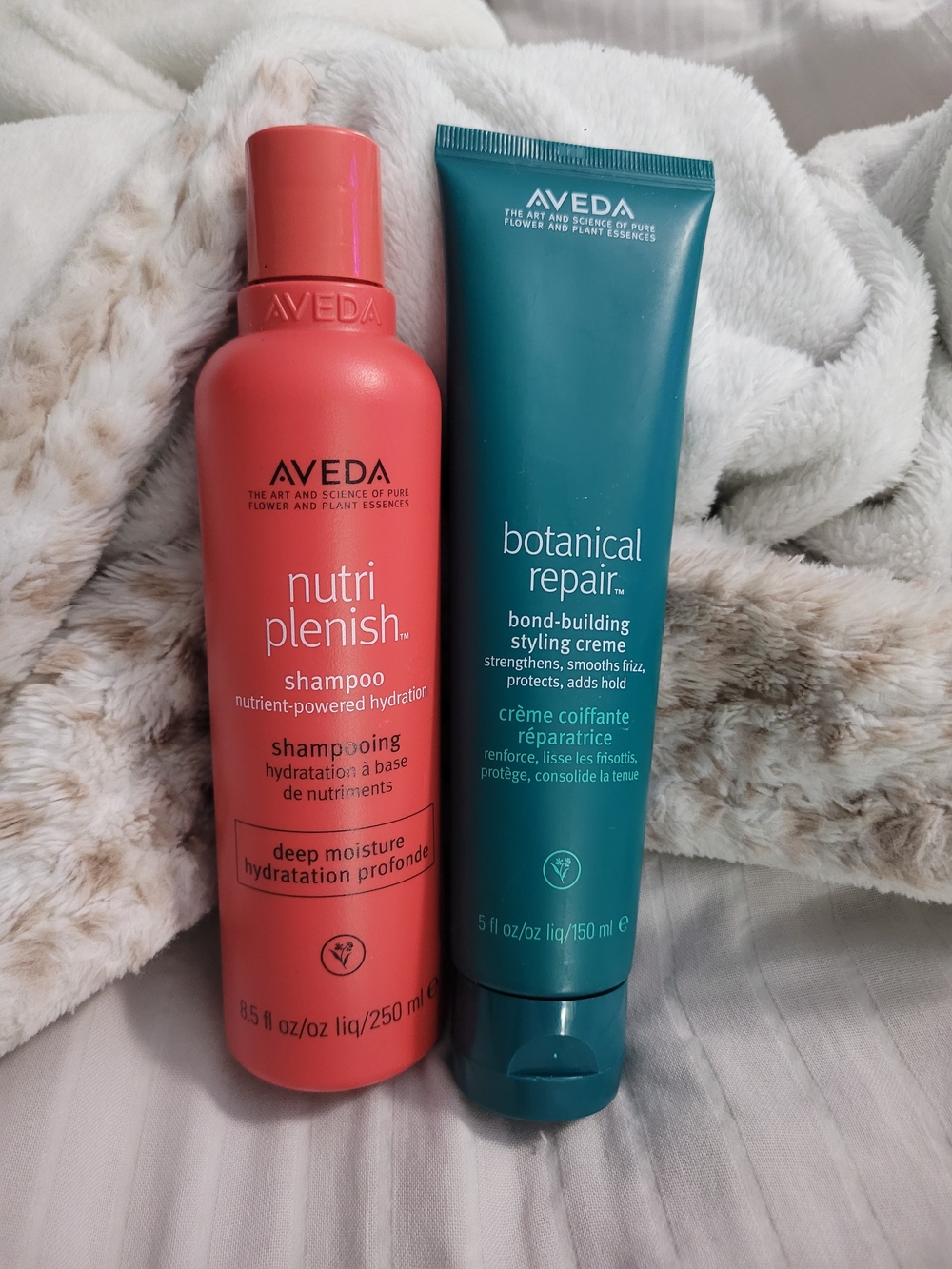 Aveda nutri plenish shampoo and botanical repair bond-building styling creme